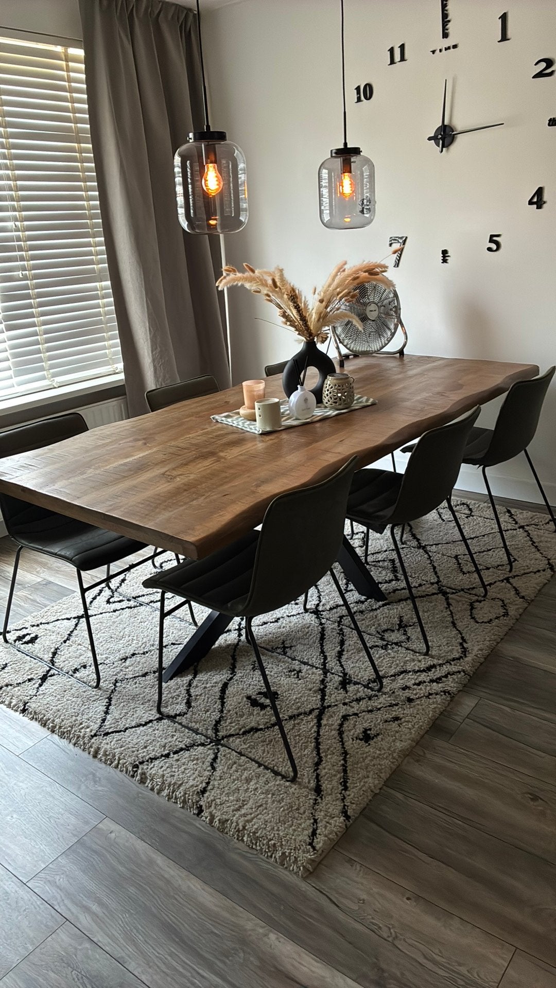 Mangohouten eettafel, Ophalen, Overige materialen, 200 cm of meer, 50 tot 100 cm