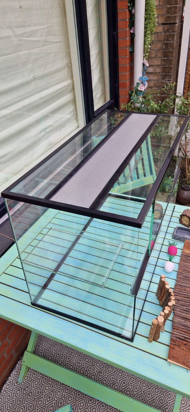 Hamster kooi glas 78x38x48(lxbxh) met veel extra, Dieren en Toebehoren, Kooi, Zo goed als nieuw, Hamster, 75 tot 110 cm