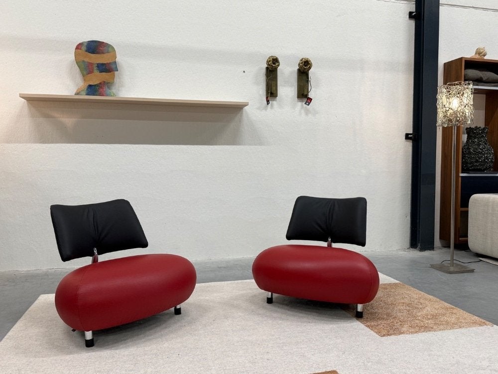 2 Nieuw leolux Pallone pa fauteuil Rood zwart design stoel, Leolux, Info@leolux.nl, Nieuw, Ophalen of Verzenden