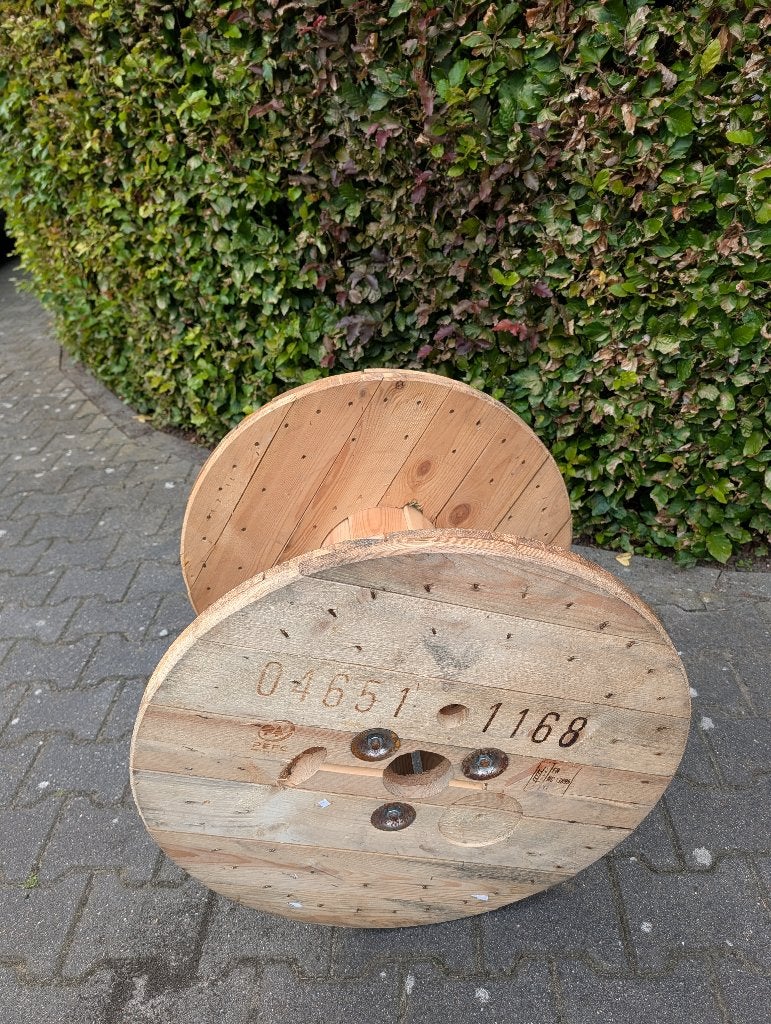Houten kabelhaspel - ideaal als tafel of decoratie, Ophalen, Gebruikt, Rond, Hout