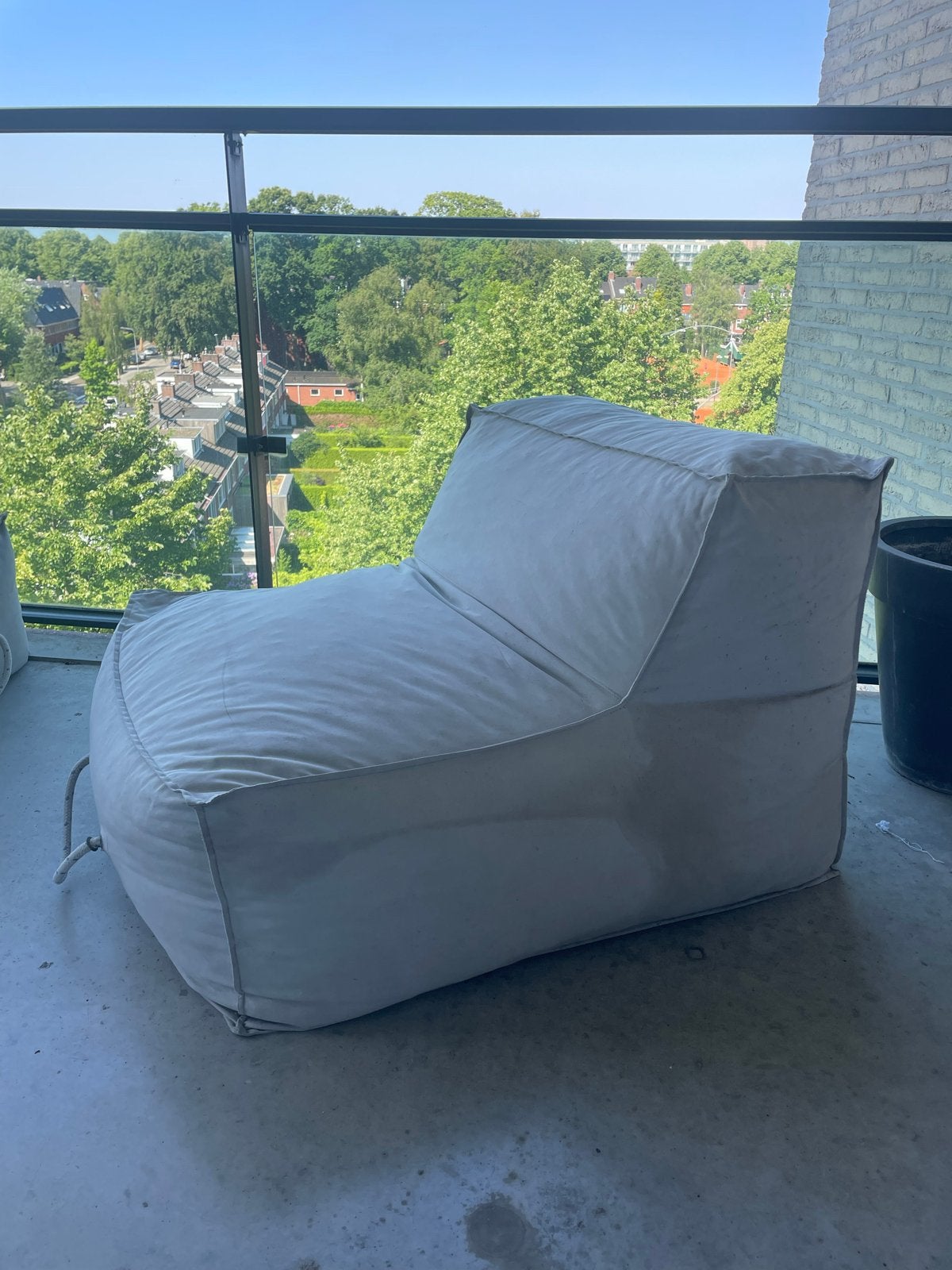 Comfortabele Outdoor Lounge Stoel met Hocker, Ophalen, Gebruikt, Textileen