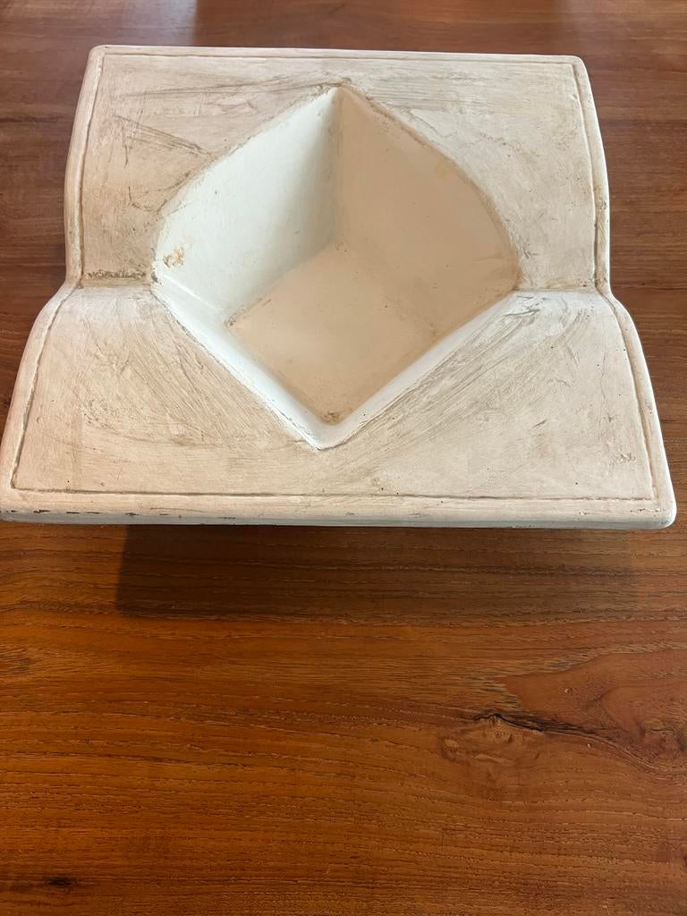 Wit gemêleerde stenen schaal - 40x40x12 cm, Ophalen, Gebruikt, Schaal, Vierkant