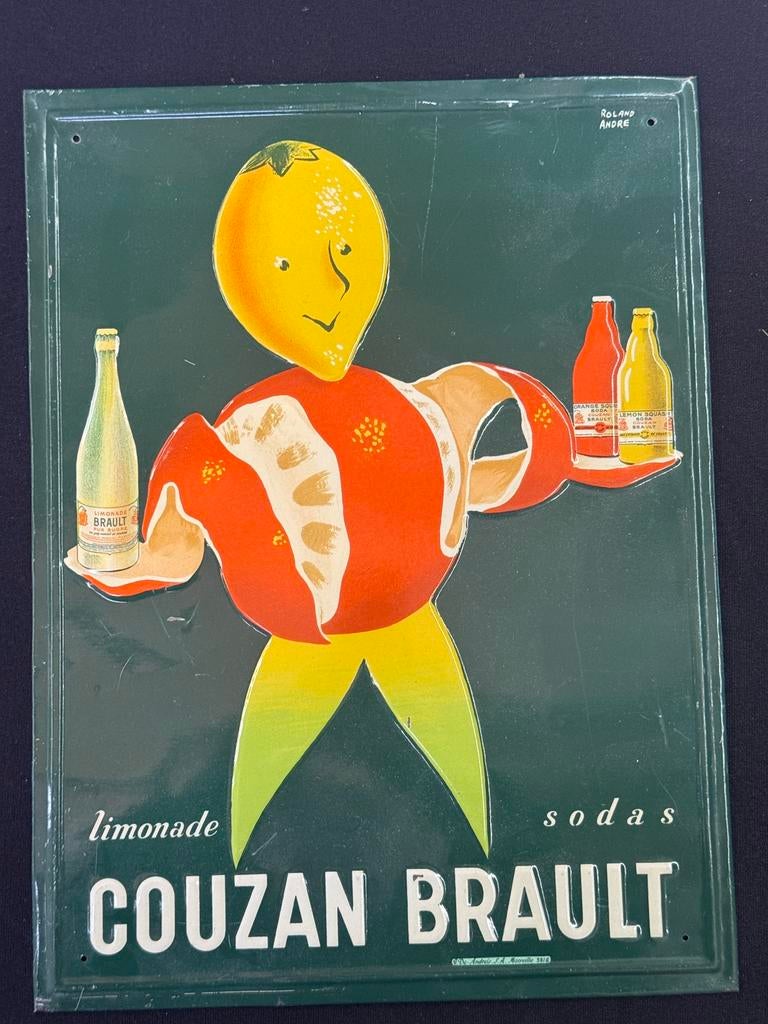 Origineel COUZAN tinnen reclame bordje, Ophalen, Zo goed als nieuw, Reclamebord