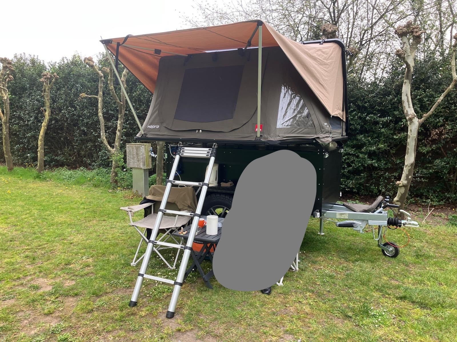 Haprovista XL daktent met tenttrailer, Caravans en Kamperen, Tenten, Ophalen, Zo goed als nieuw, Tot en met 4