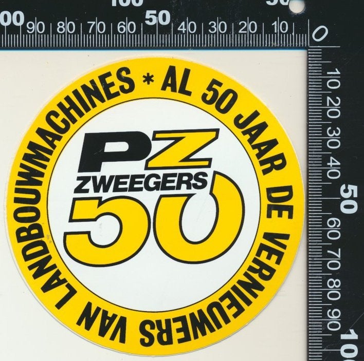 Sticker: PZ Zweegers - 50 Jaar (2), Ophalen of Verzenden, Zo goed als nieuw, Bedrijf of Vereniging