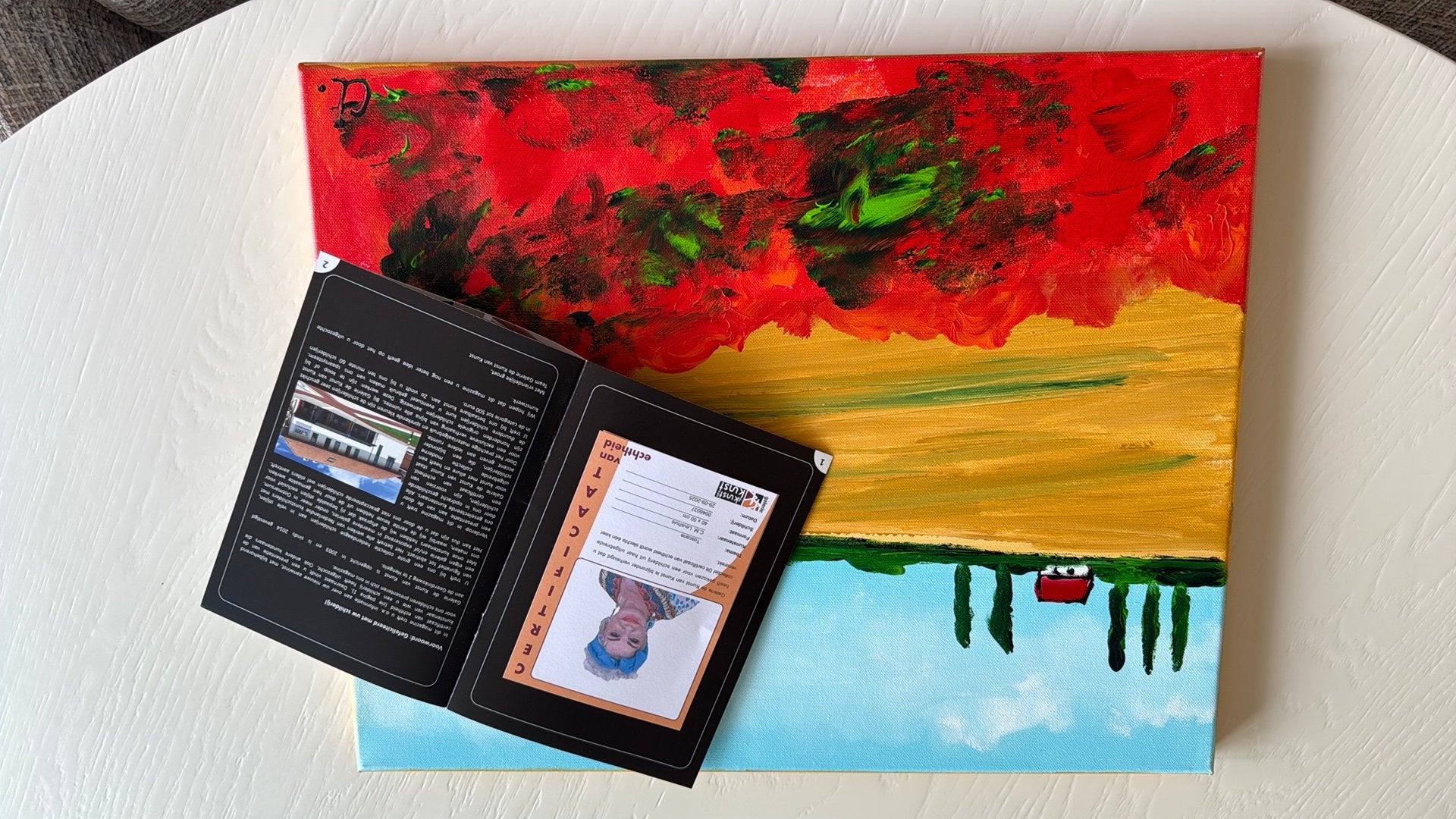 Schilderij van CM Leushuis - Toscane, Antiek en Kunst, Landschap, Acrylverf, Echtheidscertificaat, Ophalen of Verzenden