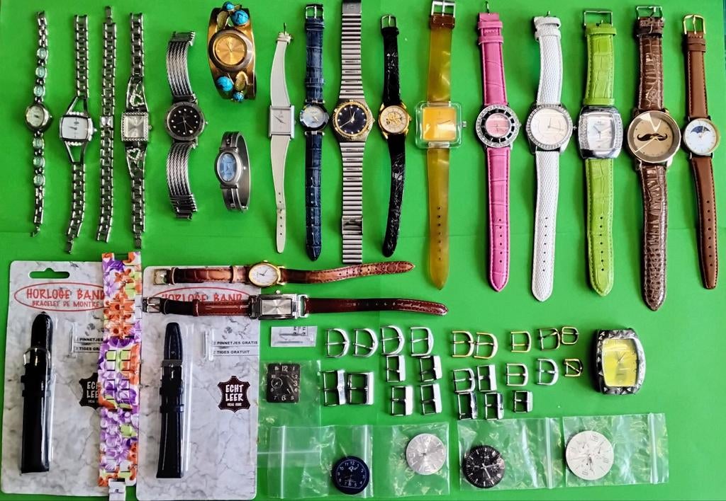 Sieraden Horloge Partij&Horloge Onderdelen Diverse Merken, Sieraden, Tassen en Uiterlijk, Horloges | Dames, Overige merken, Gebruikt