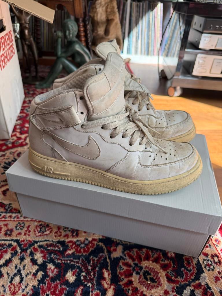 Nike Air Force 1 High in wit maat 42,5, Ophalen of Verzenden, Gedragen, Wit, Sneakers of Gympen