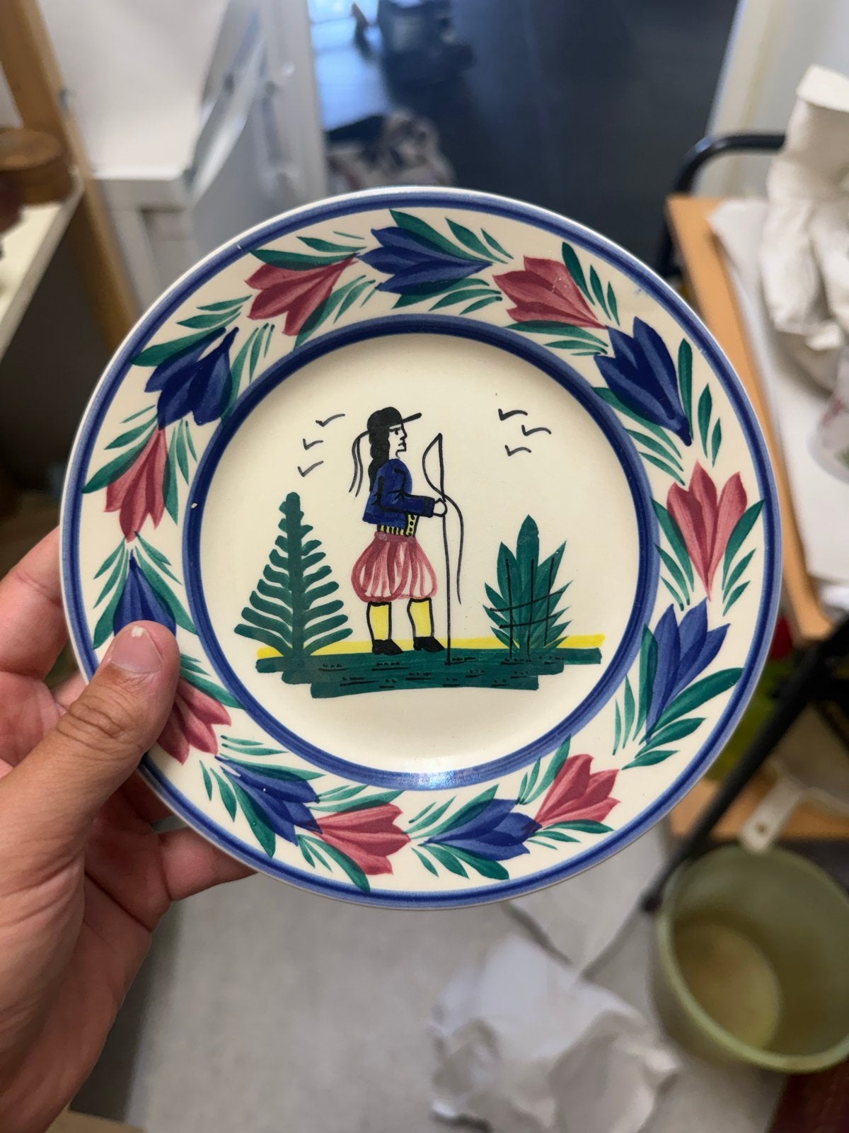 Set vintage HB Quimper borden reeks 176, Antiek en Kunst, Antiek | Servies los, Ophalen of Verzenden