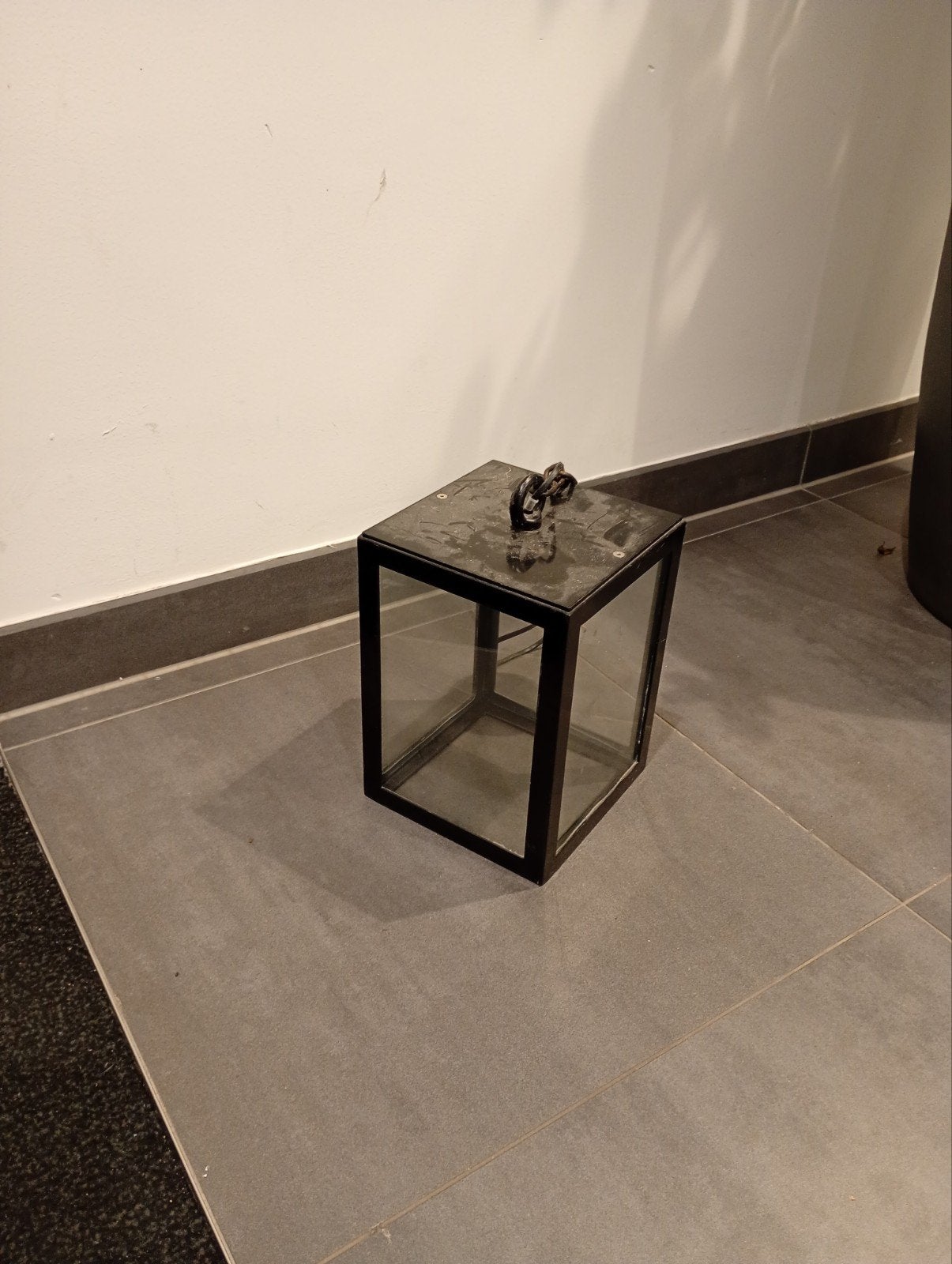 Zware metalen hanglamp - Industriële stijl, Ophalen, Gebruikt, E27 (groot), Glas