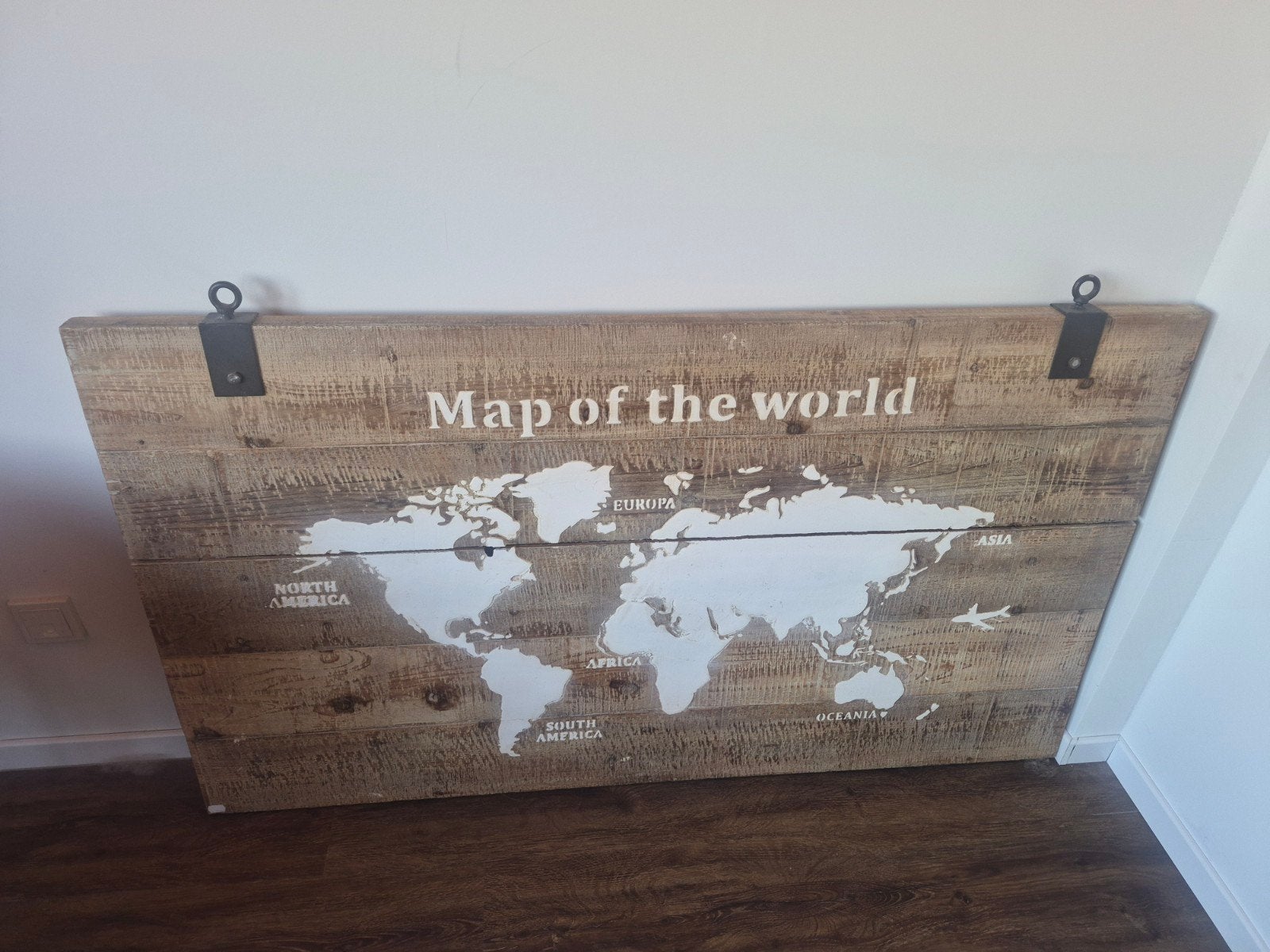 Houten Wereldkaart Wanddecoratie - Vintage Stijl, Ophalen, Gebruikt, Hout, Vintage