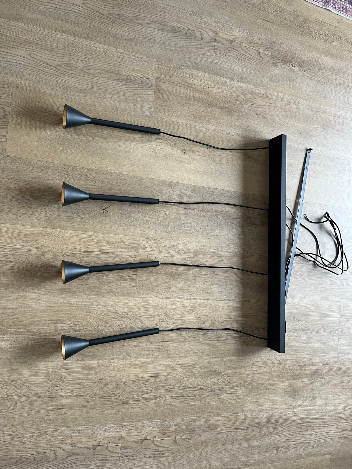 Zwarte Hanglampen incl spots, Ophalen, Zo goed als nieuw, Metaal, 75 cm of meer