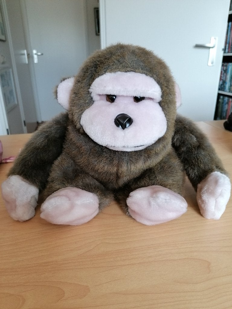 Pluche knuffel Aap, Ophalen of Verzenden, Zo goed als nieuw, Middelgroot (20 tot 80 cm), Bruin