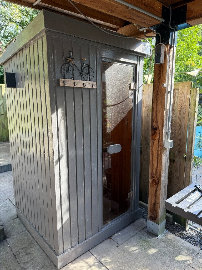 Buiten infrarood sauna 2 personen in Ede, Sport en Fitness, Sauna, Ophalen, Gebruikt, Infrarood, Complete sauna