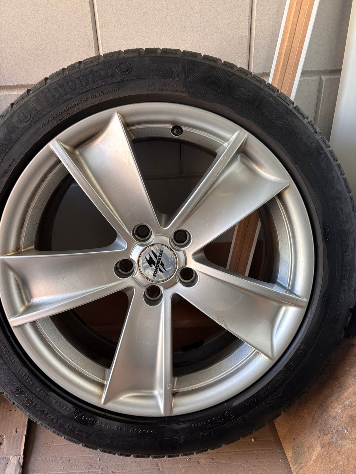 Fondmetal velgen met Continental winterbanden, Ophalen, Gebruikt, Overige, Banden en Velgen