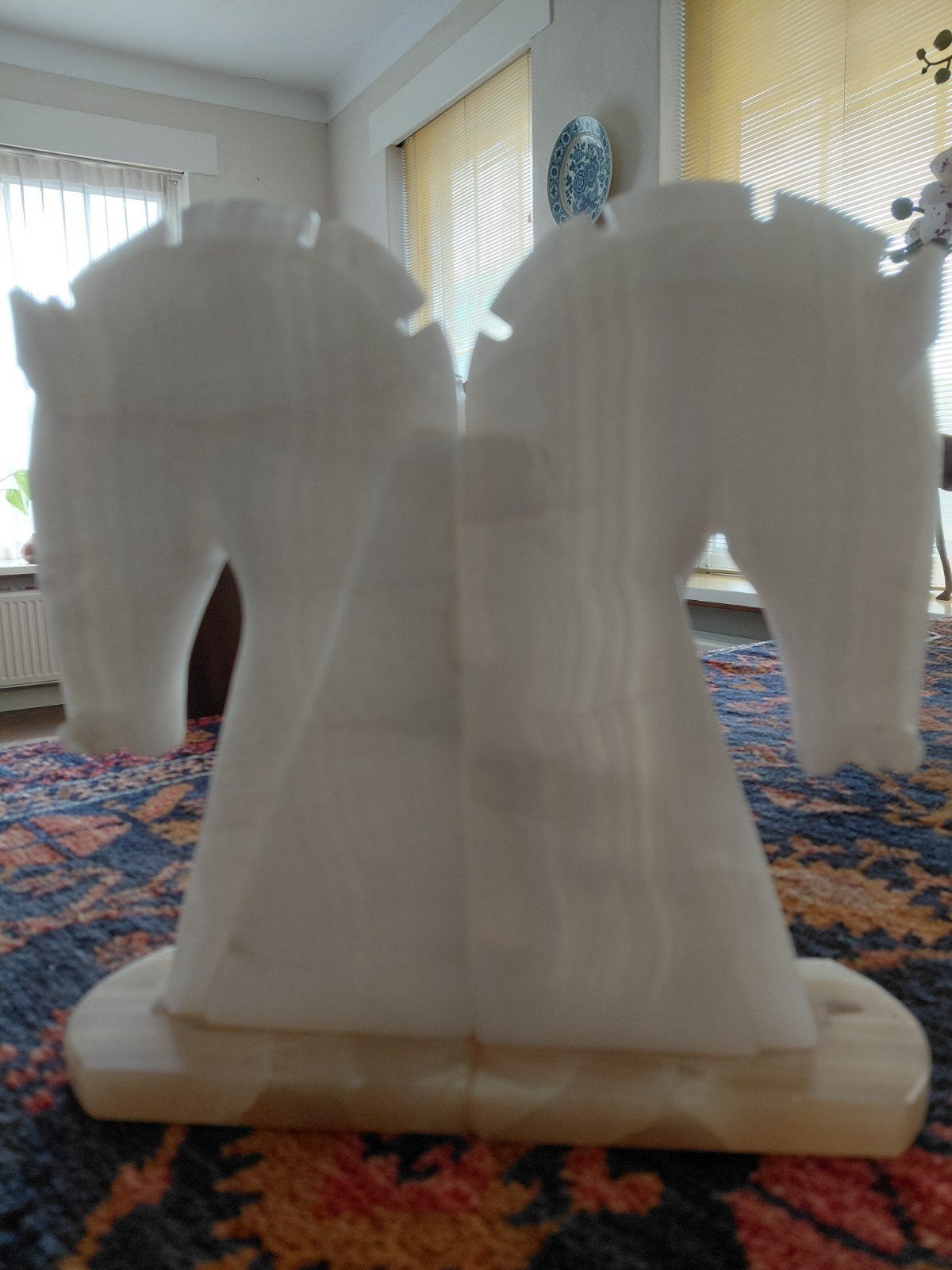 Set van 2 marmeren paardenhoofden - Boekensteunen, Antiek en Kunst, Ophalen of Verzenden, 20 - 50 cm, Beeld, Klassiek