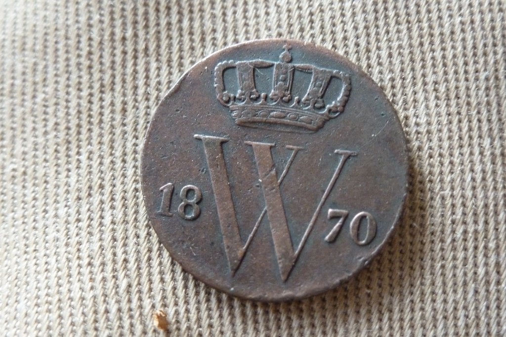 Willem 3 - mooie 1/2 cent koper 1870 zf schaars  (n 101, Postzegels en Munten, Ophalen of Verzenden, Koning Willem III, Overige waardes