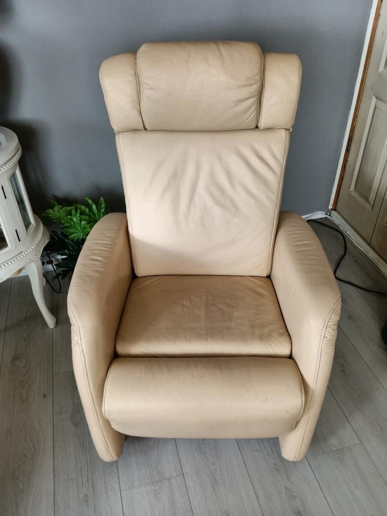 Himolla leren electrische relaxfauteuil., Ophalen of Verzenden, Gebruikt, 75 tot 100 cm, 50 tot 75 cm