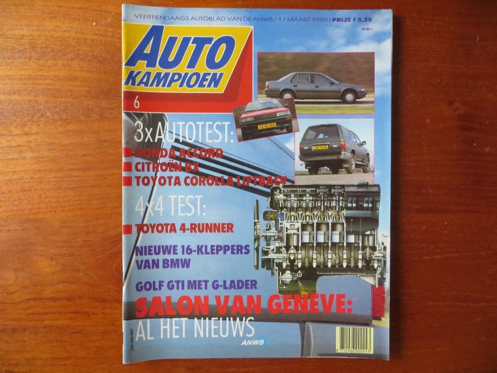 Autokampioen 6 1990 Accord, BX, Golf GTI G, Corolla, XM, Ophalen of Verzenden, Nieuw, Volkswagen