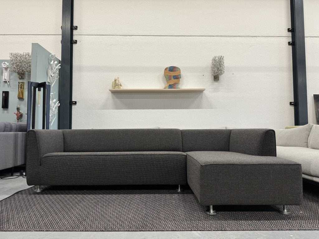 Nieuw Gelderland 4800 hoekbank Andes stof Beige/zwartgrijs, 250 tot 300 cm, 125 tot 150 cm, Hoekbank, Nieuw