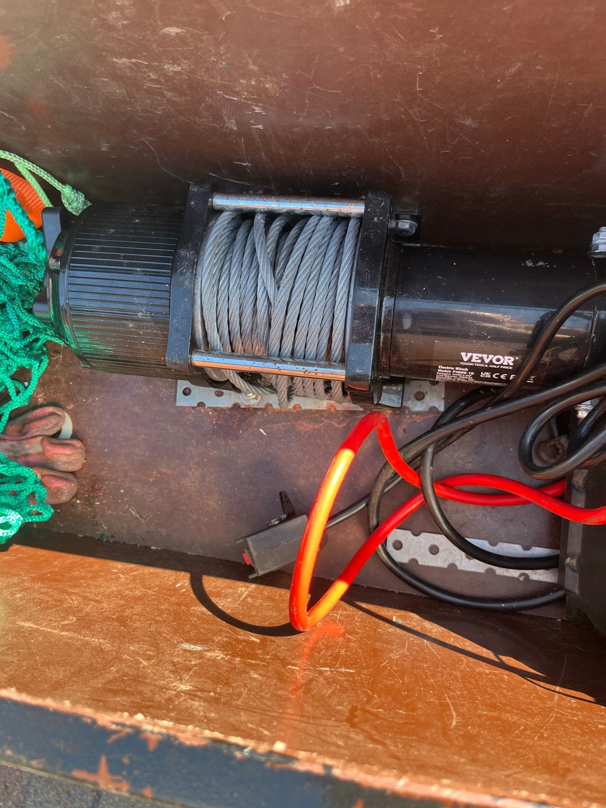 Vevor elektrische lier 12V DC met staalkabel, Ophalen of Verzenden, Gebruikt, Elektrisch