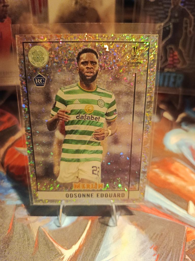 Topps Merlin Rookie Odsonne Edouard 018/150 Celtic, Ophalen of Verzenden, Zo goed als nieuw, Losse kaart, Foil