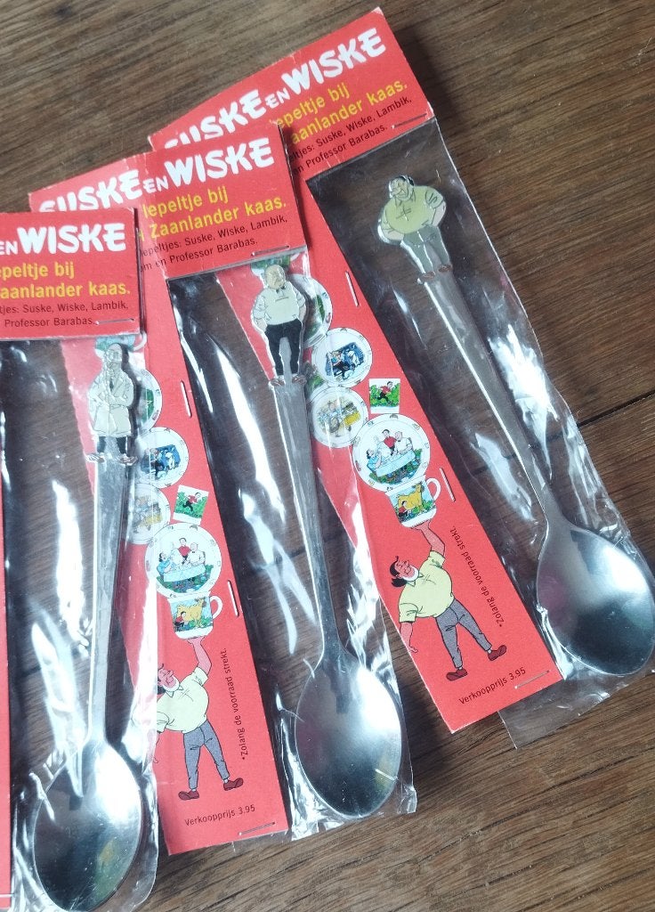 3 stuks Suske en Wiske lepeltjes, Verzamelen, Stripfiguren, Ophalen of Verzenden, Suske en Wiske, Nieuw, Gebruiksvoorwerp