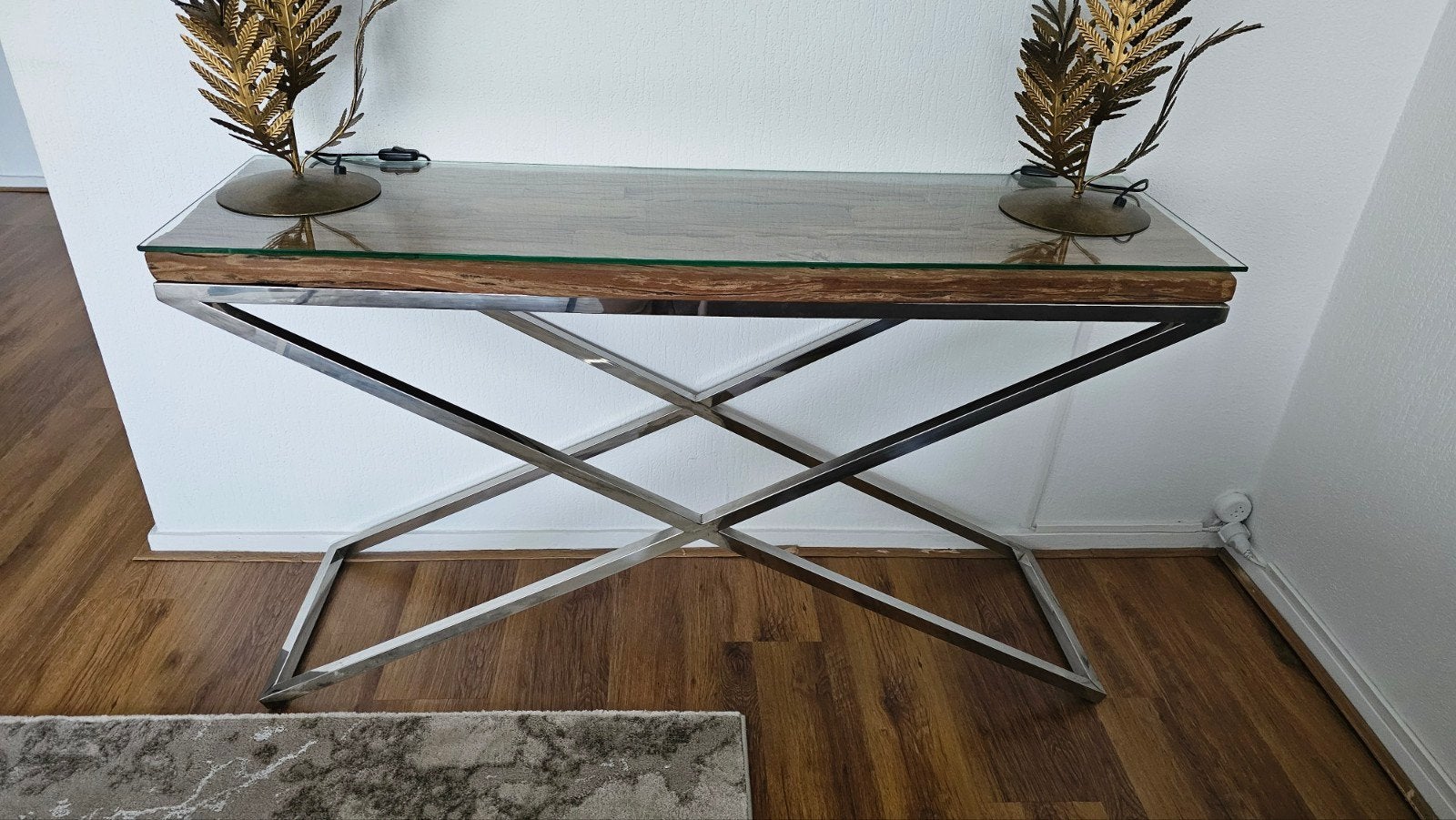 Kennedy bijzettafel met glas (b40xl140x80 cm), Ophalen