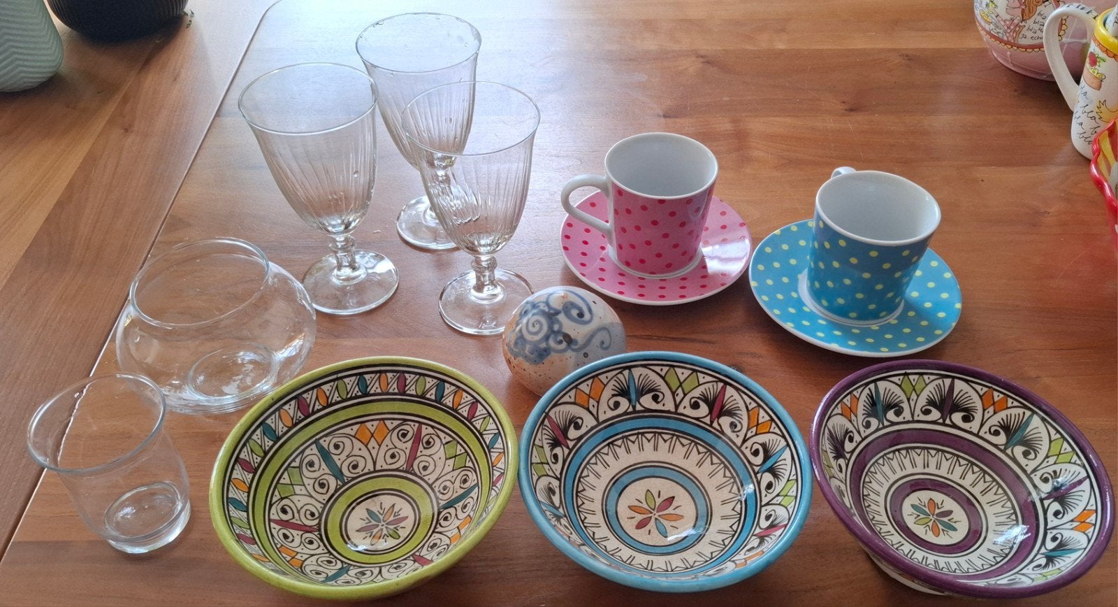 Leuk serviespakket (Marokkaanse kommetjes & glazen), Ophalen, Glas of Glazen, Keramiek, Zo goed als nieuw