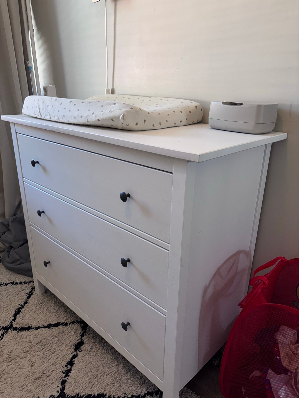 IKEA Hemnes Ladekast/Commode - Wit Gebeitst, 108x96 cm, Ophalen, Gebruikt, 100 cm of meer, Minder dan 50 cm
