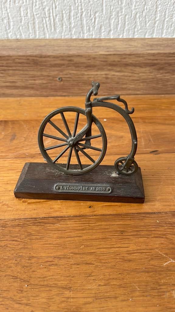 Tinnen miniatuur fiets 1880, Ophalen of Verzenden, Gebruikt, Overige typen
