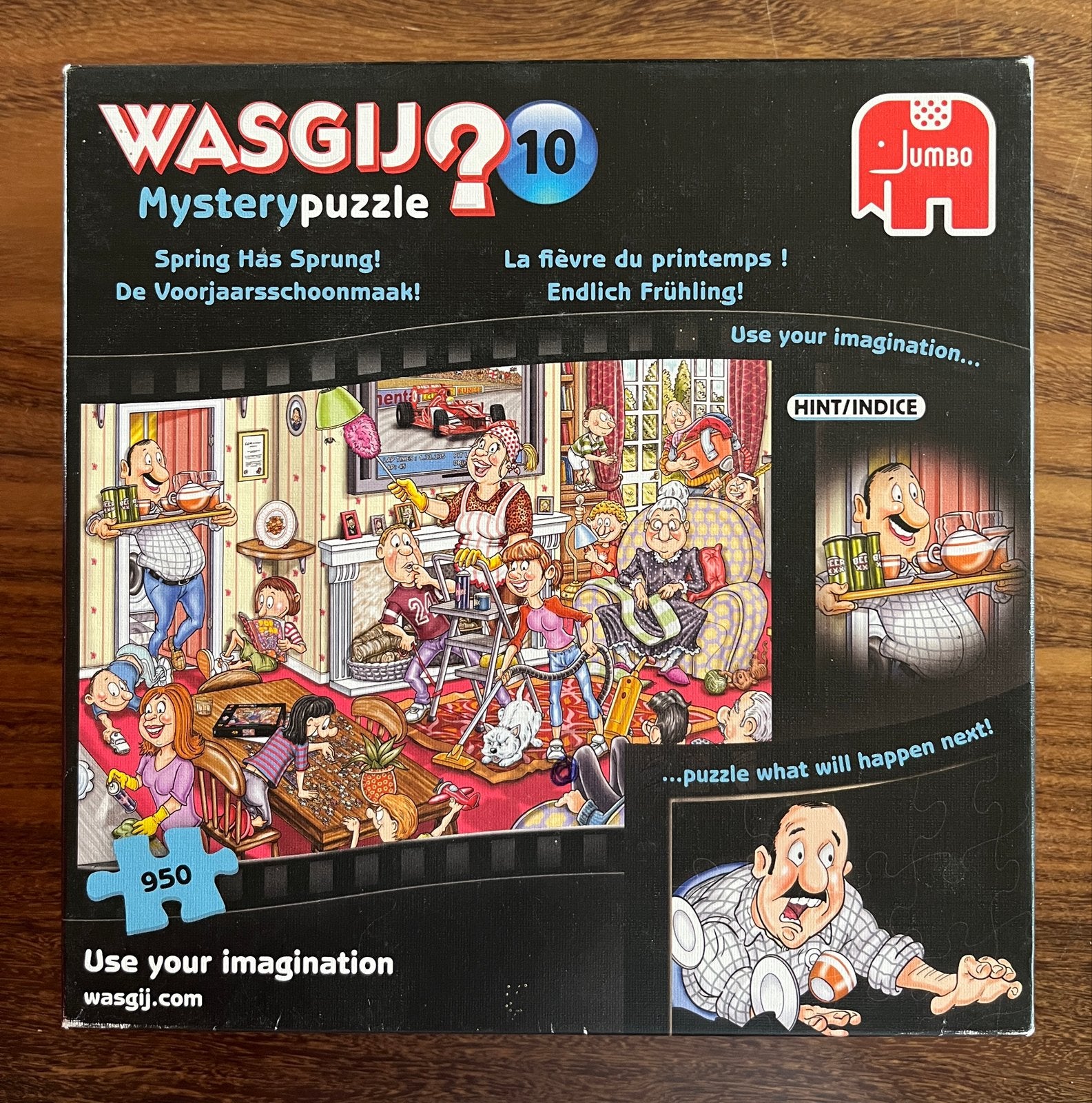 WASGIJ? 10 Mystery Puzzel - De Voorjaarsschoonmaak! (950 stu, Ophalen of Verzenden, 500 t/m 1500 stukjes, Gebruikt, Legpuzzel