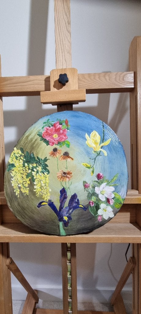 Schilderij, Antiek en Kunst, Kunst | Schilderijen | Klassiek, Bloemen, Realistisch, Overige ondergronden, Ophalen of Verzenden