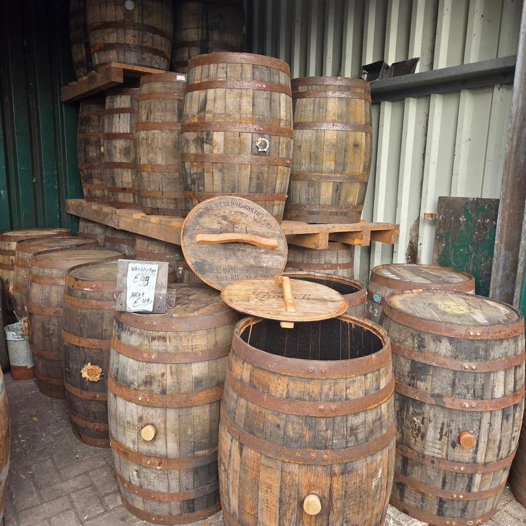 Whiskeyvat, Whiskeyvaten, Halve vaten,Open vaten, Tuin en Terras, Regentonnen, 150 liter of meer, Ophalen
