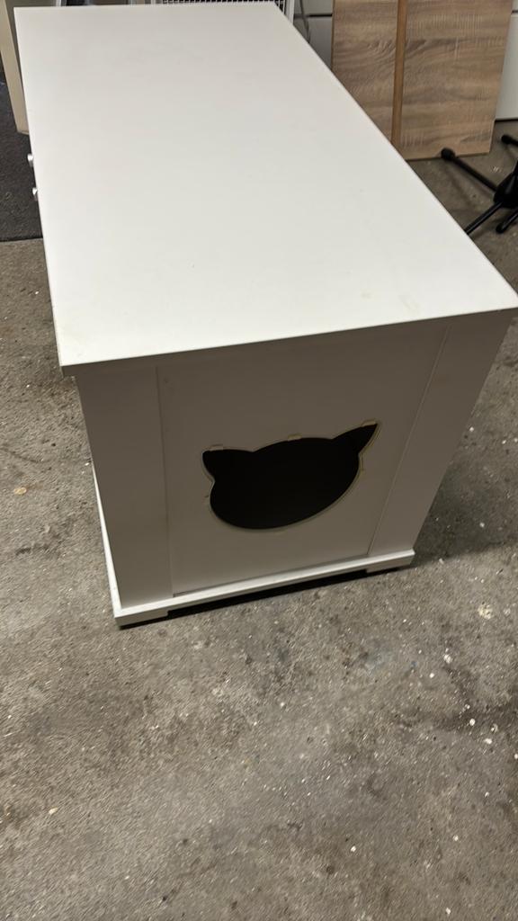 PawHut kattenbak kast / kattenmeubel wit, Ophalen of Verzenden, Zo goed als nieuw