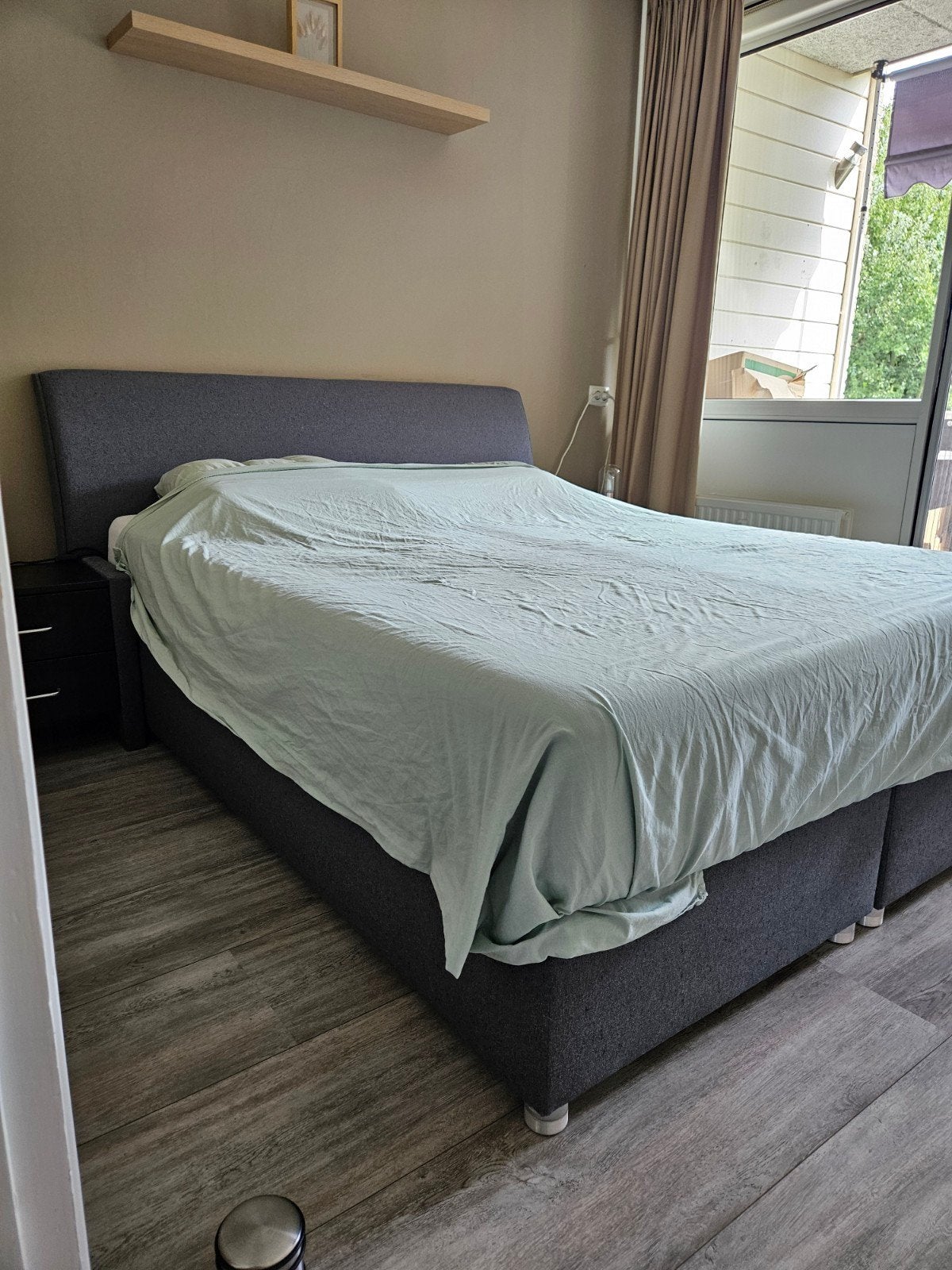 Boxspring 160x200 met M-Line matrassen, Ophalen, Gebruikt, Tweepersoons, 200 cm