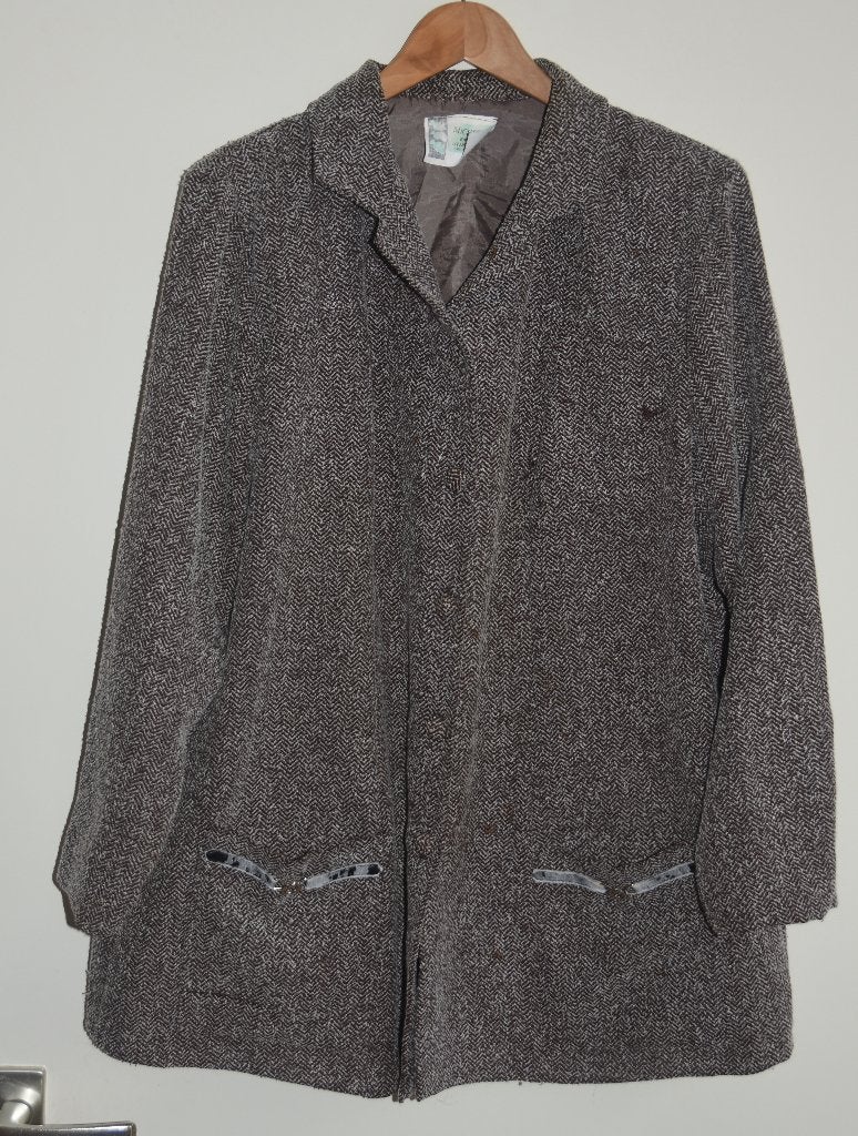 Retro colbert jasje Michelle Fashion Avant Garde maat 46 60s, Verzenden, Gedragen, Maat 46/48 (XL) of groter, Blauw