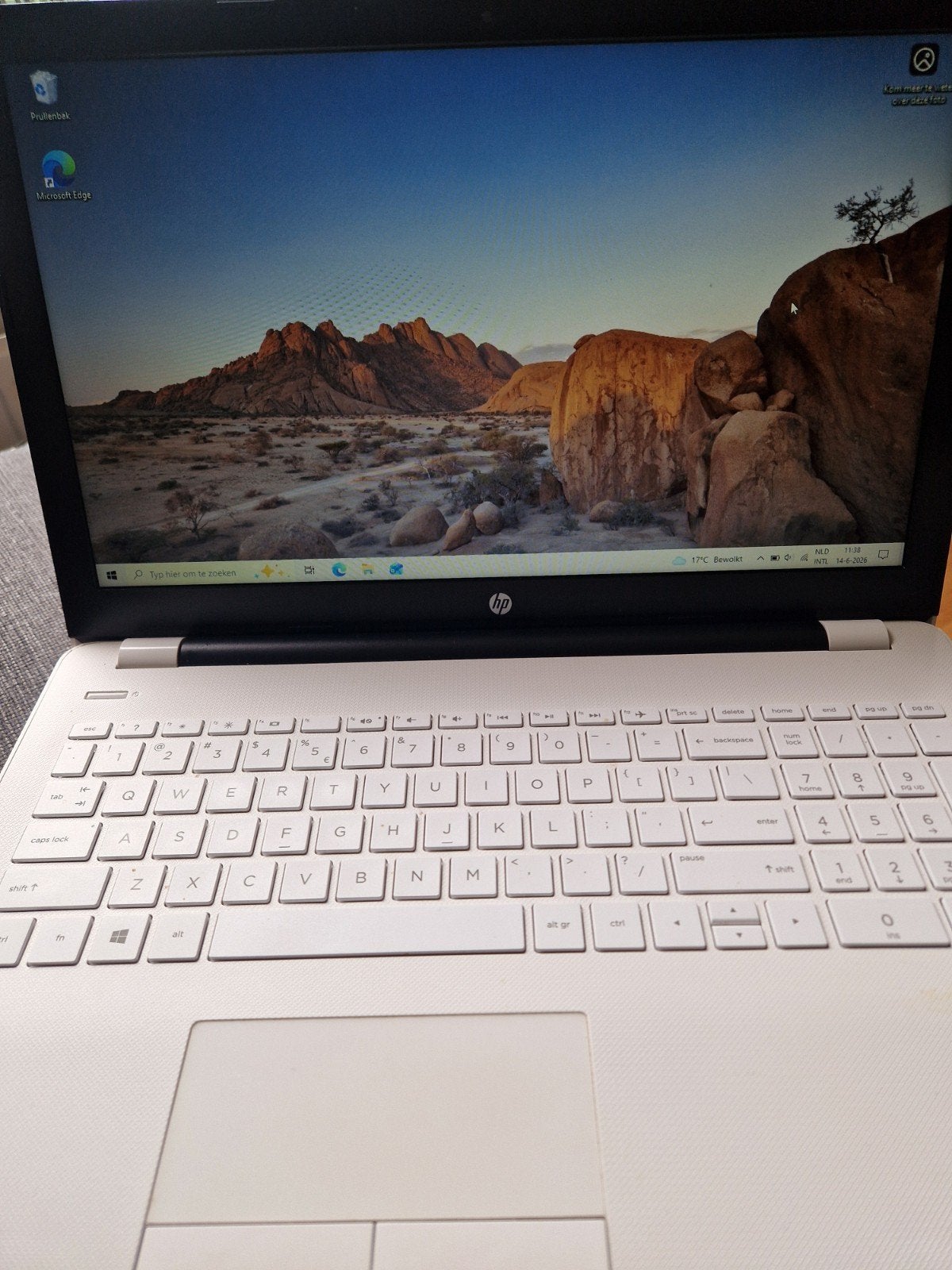 HP Laptop - Wit -  weinig gebruikt met Windows 10, 2 tot 3 Ghz, 15 inch, Ophalen of Verzenden, Zo goed als nieuw
