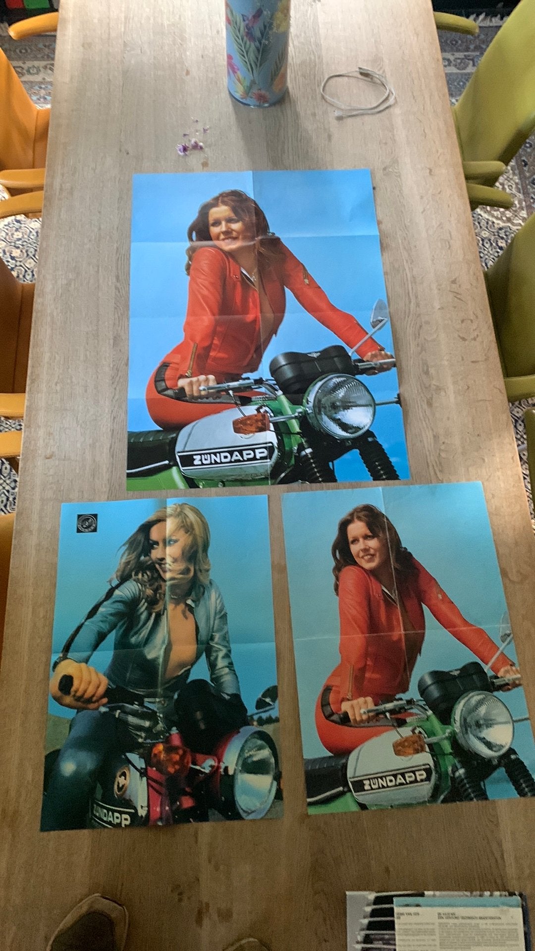Zundapp posters nieuwstaat. 2 keer groot en 1 keer a0, Ophalen, Zo goed als nieuw, A1 t/m A3, Film en Tv