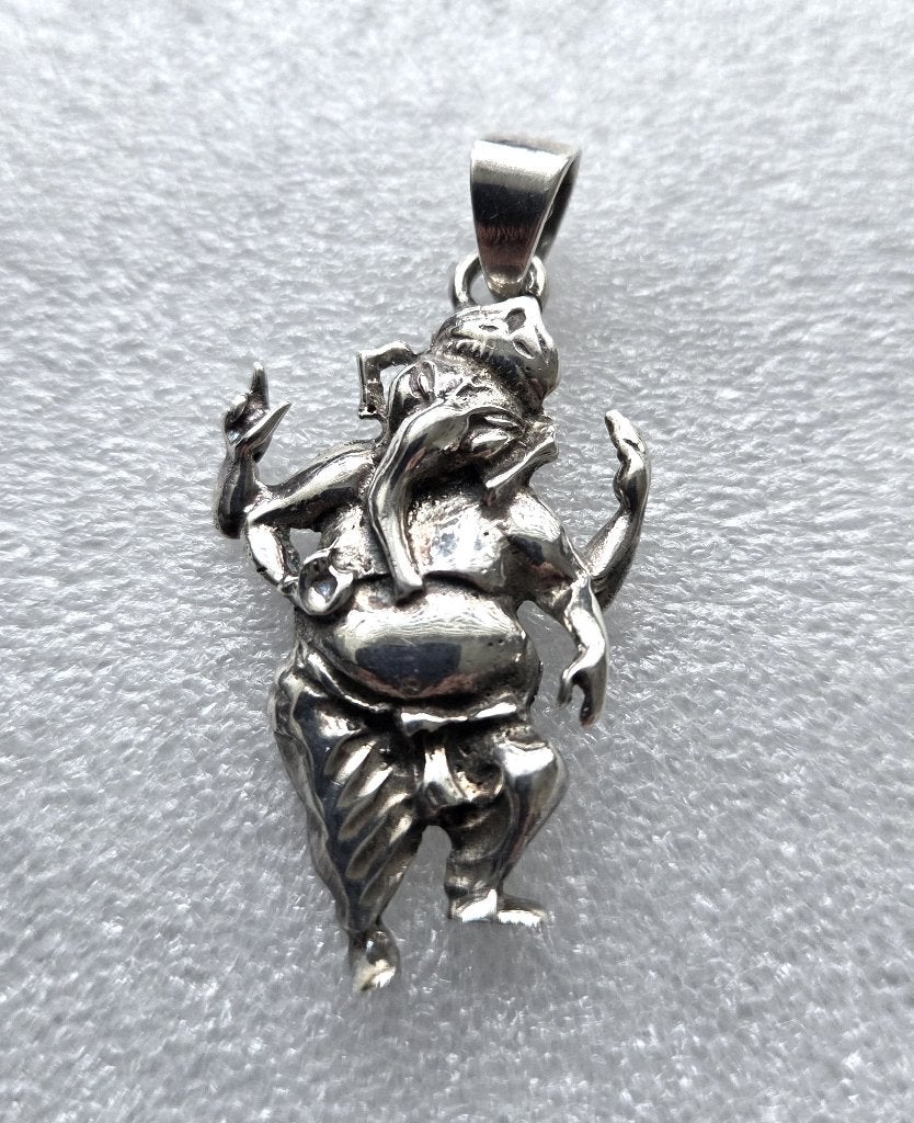 Mooie zilveren (925) kettinghanger / hanger van GANESHA, Ophalen, Zo goed als nieuw, Zilver, Zilver