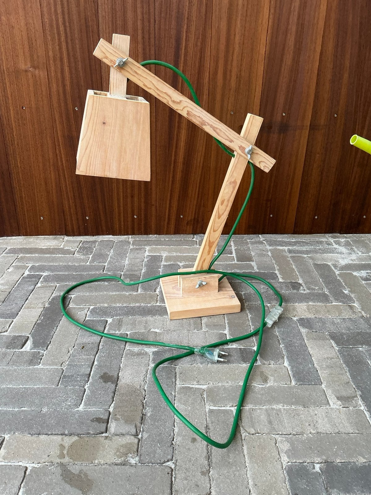 Muuto architect lamp (wooden lamp) groen snoer., Ophalen, Groen, Zo goed als nieuw, Met schakelaar