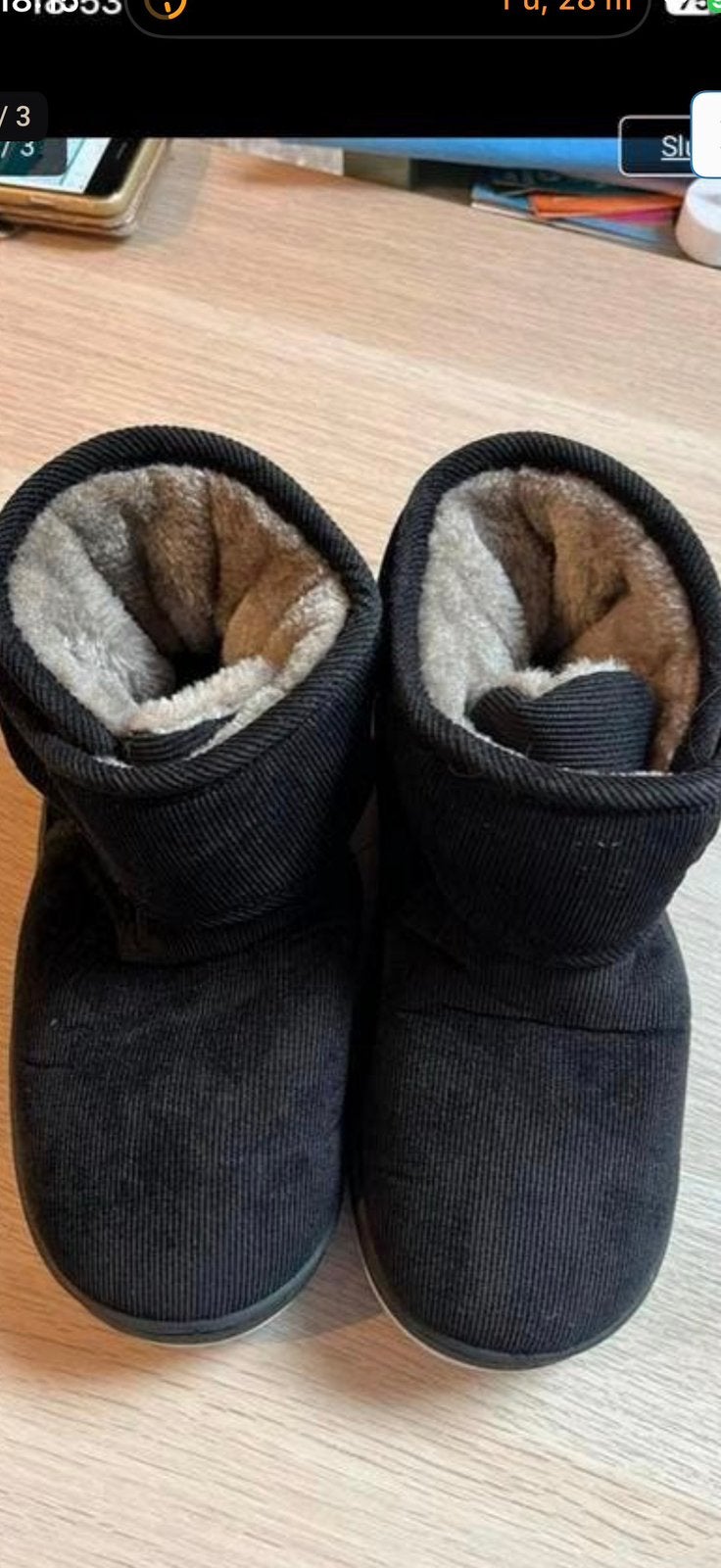 Zwarte warme obeditaspantoffels/sloffen 2 x, Ophalen, Zo goed als nieuw, Zwart, Pantoffels of Sloffen