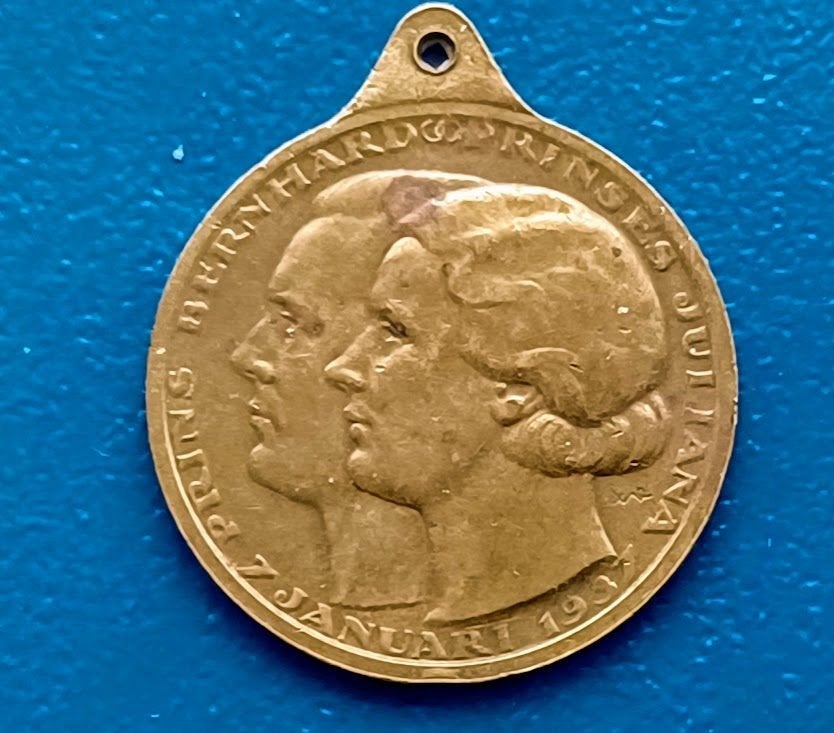 Amsterdam Huwelijk Prinses Juliana & Prins Bernhard - 1937, Verzenden, Brons, Nederland