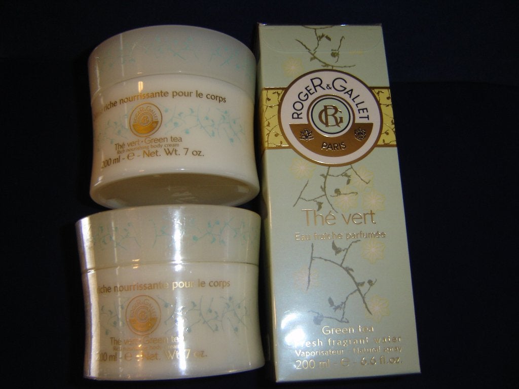 Roger & Gallet green tea: - eau fraiche spray & body, Ophalen of Verzenden, Nieuw, Bodylotion, Crème of Olie
