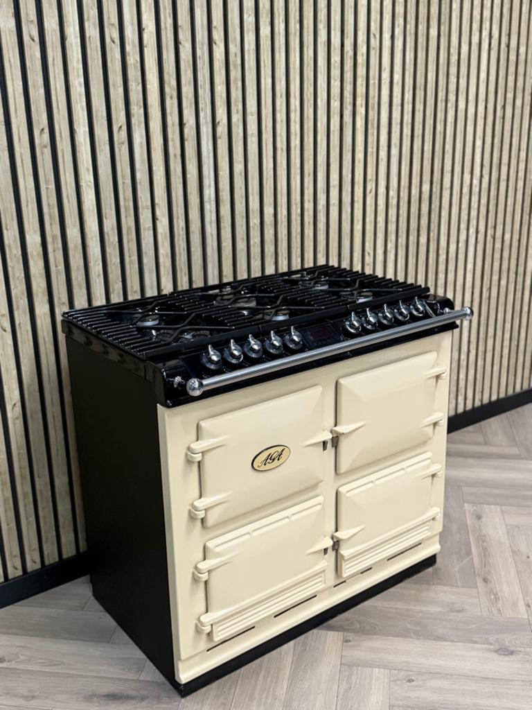 Prachtig Fornuis AGA Six Four GAS 100cm creme 4 Ovens!, Warmhoudplaat, 60 cm of meer, Ophalen of Verzenden, Gas