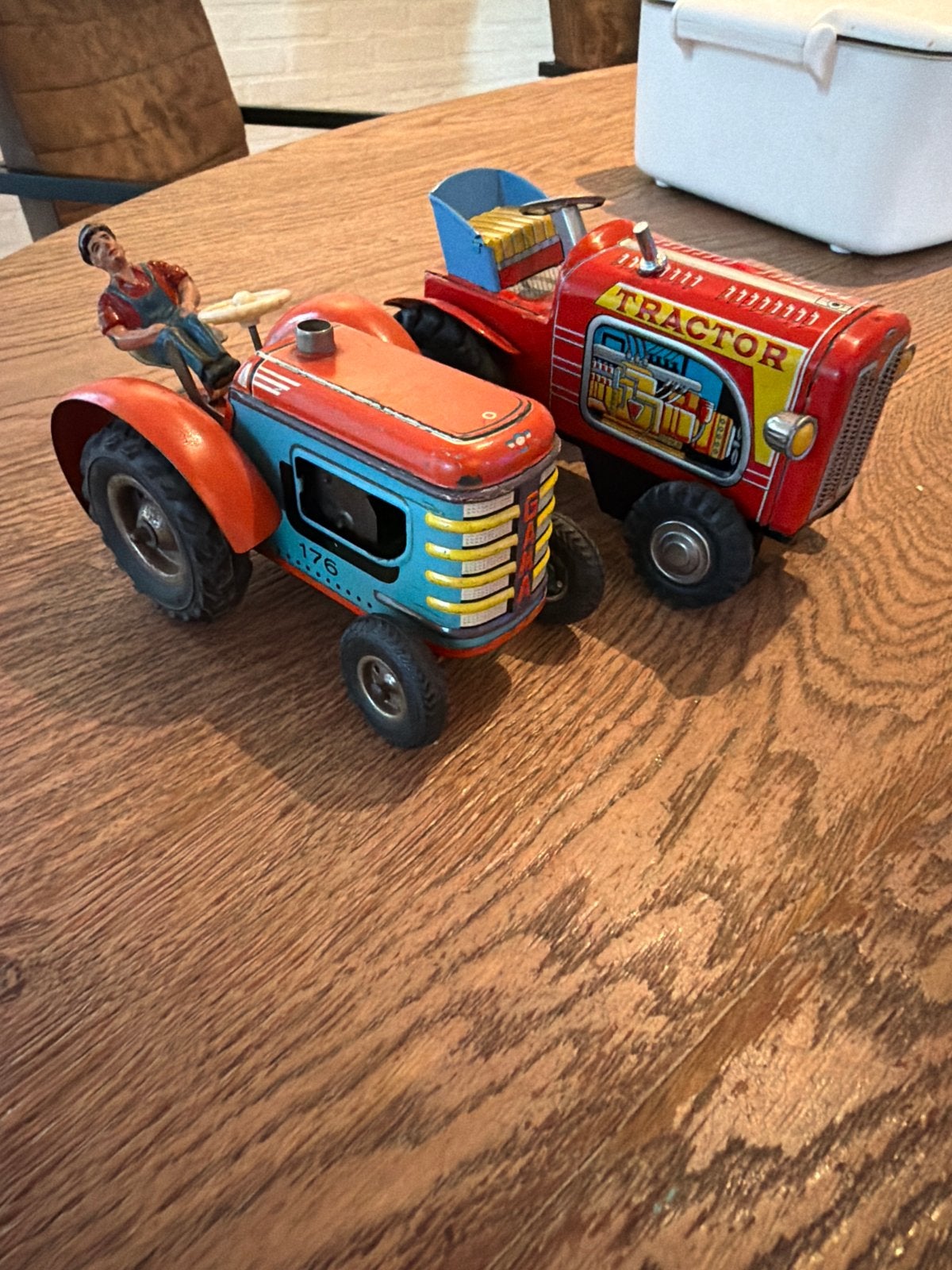 Vintage GAMA Traktor 176 en San Tin Friction Tractor, Antiek en Kunst, Ophalen