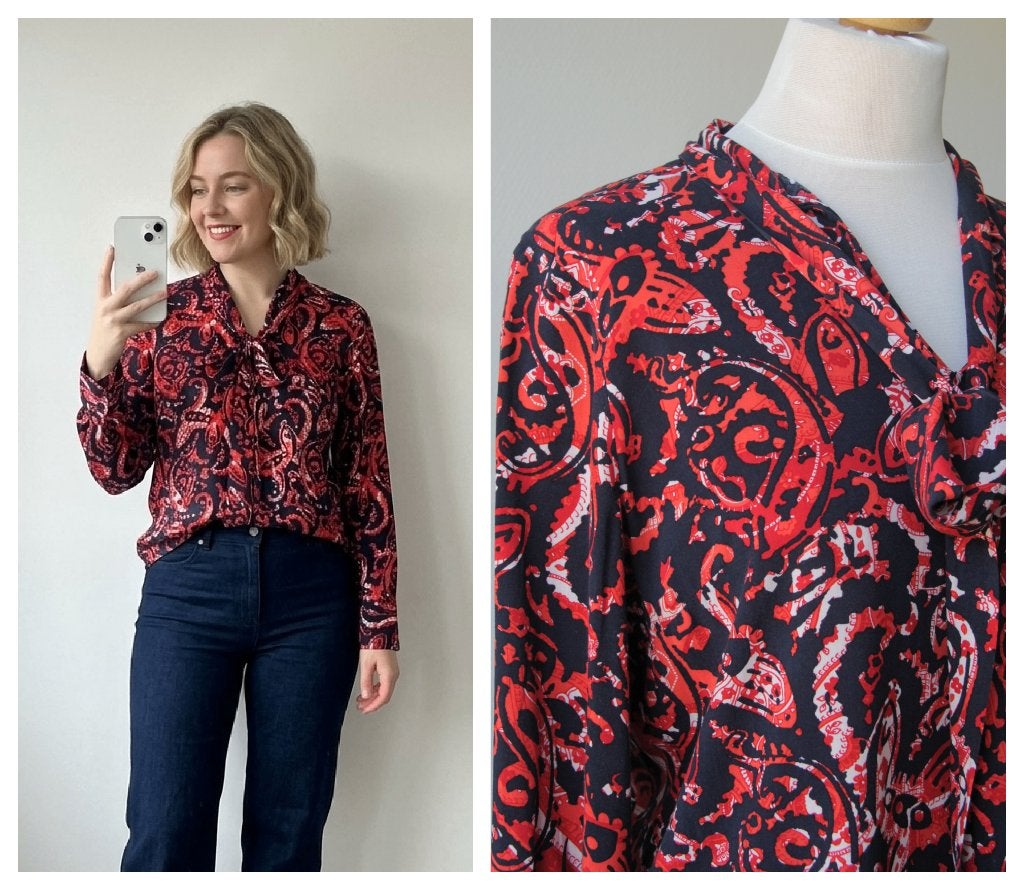Sandwich - prachtige blouse in blauw/rood - maat 38, Maat 38/40 (M), Verzenden, Zo goed als nieuw, Sandwich