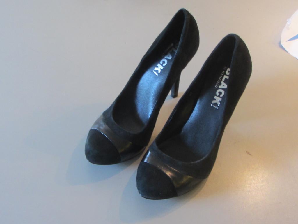 Pumps zwart 37 leer Manfield hoge hakken, leer gevoerd, Pumps, Zwart, Ophalen of Verzenden, Zo goed als nieuw