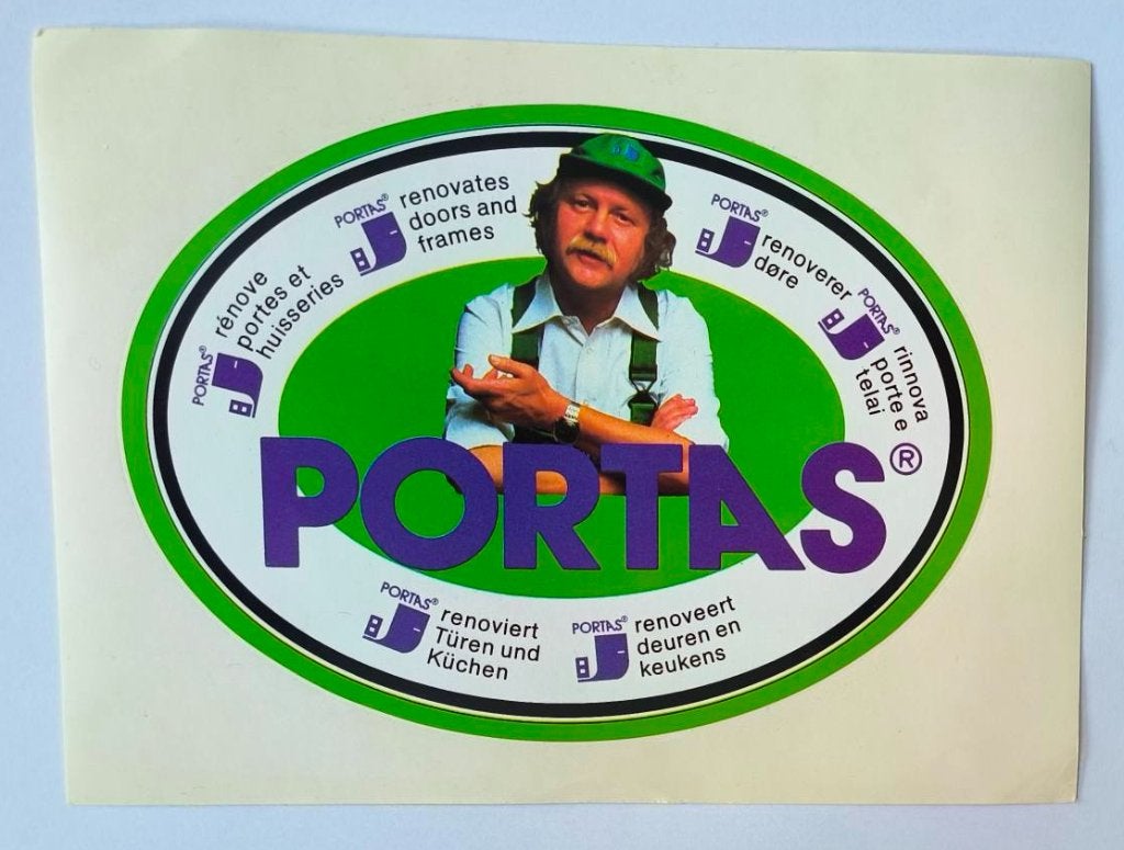Sticker Portas renoveert deuren en keukens, Ophalen of Verzenden, Nieuw, Bedrijf of Vereniging