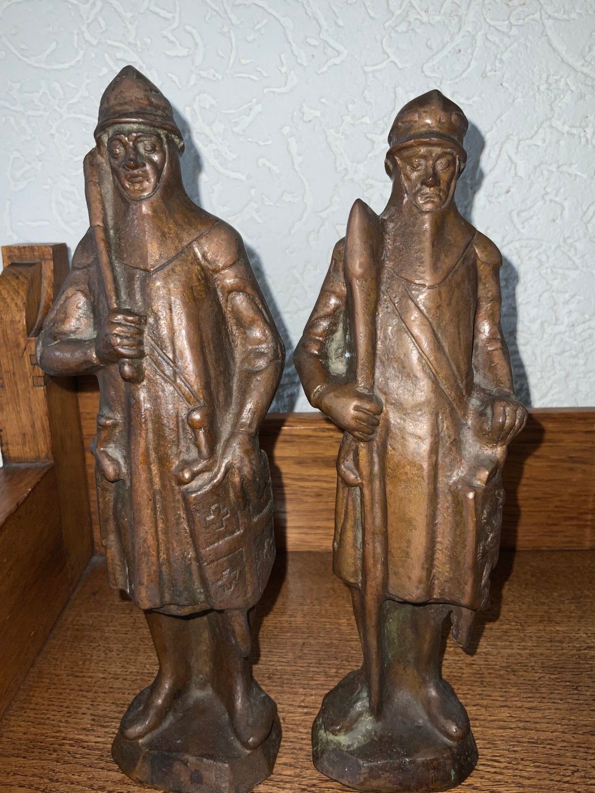 Antieke Set Bronzen Middeleeuwse Soldaten Wachters Ridders, Ophalen of Verzenden
